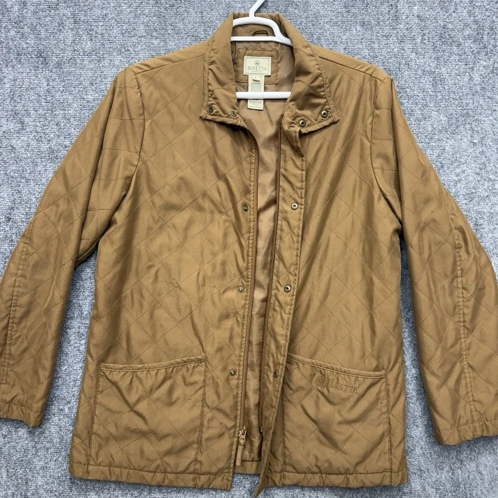Beretta quilted zip & button up light field jacket Mens Large w/ loose stitching